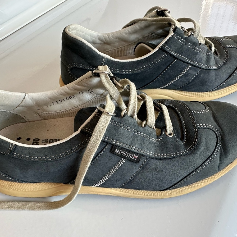 mephisto runoff air-jet system suede leather sneaker sz 7